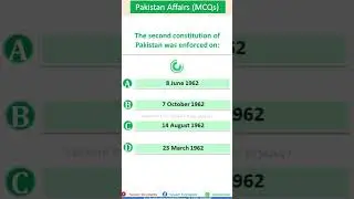 Pakistan Affairs Important MCQs (1) #shorts #policeconstable #preparation