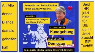Dr. Bianca Witzschel. - Kundgebung + Aufzug - Dresden 30.01.2026 ab ca 16.50 Uhr