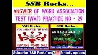 Word Association Test (WAT) 2025 Answer of Practice Set 29 (Negative Words Only) | Ace SSB Interview