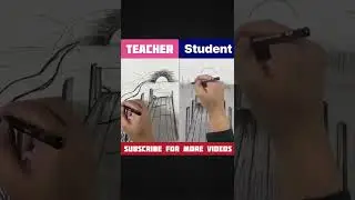 Teacher VS Student drawing challenge ! #shorts #art #drawing #teachervsstudent
