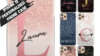 PERSONALISED PHONE CASE FOR IPHONE 12 11 | INITIAL PINK BLACK MARBLE HARD COVER
