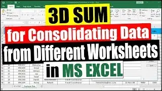 3D Sum in Excel | Consolidate Data in Excel
