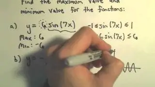 Maximum and Minimum Values of Sine and Cosine Functions, Ex 1