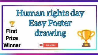 Human rights day easy poster drawing for beginners and kids competition 🏆🥇@kv-Artist 