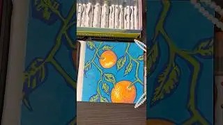 Easy orange drawing 🍊| acrylic marker art #coloring #acrylicmarkers #fruitart #orange
