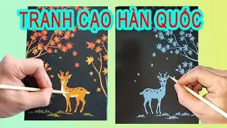 TRANH CẠO H&Agrave;N QUỐC SCRATCH POSTCARD - KHUNG CẢNH M&Ugrave;A THU (MAPLE TREE)