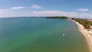 Ochheuteal Beach (Sihanoukville, Cambodia), seen from a Drone (DJI Phantom 2 Vision Plus), HD