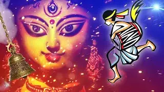 Goddess Durga-Sherawali Mata background I Durga Puja LED Video Background in HD with Dhak