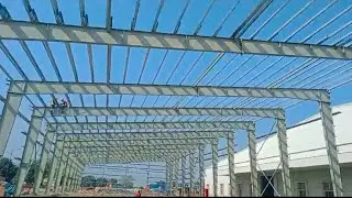 Japanese Project Erection & sheeting works #steelstructures #steelbuilding #construction