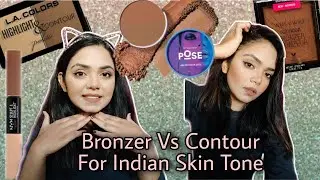 Drugstore Bronzer & Contour For Indian/ Medium-Dusky SkinTone | Round Face Contouring Tutorial