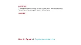 A population list, map, directory, or other source used to represent the population and...