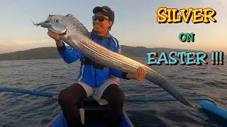 vertical jigging :BIG SILVER SCABBARD/easter sunday fish hunt/pinoy jigger/Oslob,Cebu fishing ground