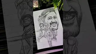 Ms Dhoni Drawing 💛✍️CSK Mahendra Singh Dhoni ❤️&zwj;🩹#shorts #dhoni #thala #drawing #csk #msd #msdhoni