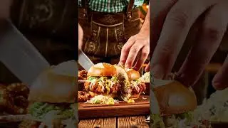 German Bavarian Burger 🍺 | Pork Schnitzel & Sauerkraut Feast | Smart Foods 🇬🇧 Oktoberfest Special