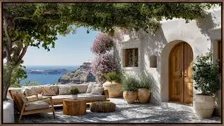 Sunny Mediterranean Balcony 4K Screensaver | Peaceful Coastal Decor Scene