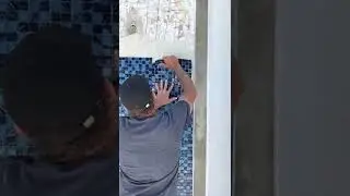 #poolspa Splash Blue and Black Mix Spa Shower Installation