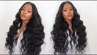 Slay Your Wig From Start 2 Finish W/ The Perfect Wand Curls & Easy Blue Black Color On AliGrace Hair