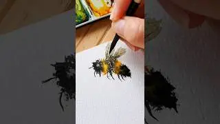 Let's paint a watercolor bee