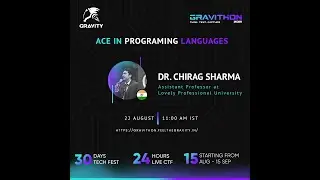 Ace in Programming Languages By Dr. Chirag Sharma | Gravithon 2021 | Gravity LPU |