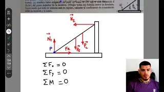 FÍSICA UMA - Problema examen: equilibrio estático de una escalera