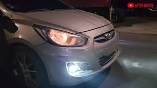 Hyundai Verna Fludic | Projector Fog light install | Led bulb 👌 2023