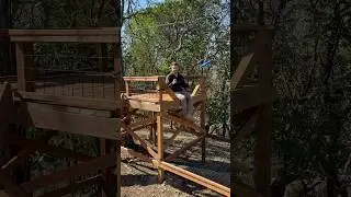 Would you ride on this 200ft zipline?!? #diy #zipline #treefort