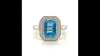 Blue Topaz and Diamond Ring
