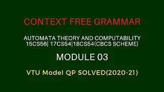 Context Free Grammar | ATC |18CS54 | MODULE 02 | VTU Model QP solved