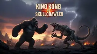 KING KONG 🦍 vs SCULLCRAWLER 🦎#kingkong #skullcrawler #fight #animalfight