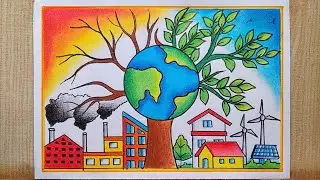 Energy Conservation Day drawing| Save Energy Save earth drawing|Stop Pollution drawing| Save Nature
