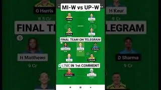 mi-w vs up-w dream11 prediction today || mi-w vs up-w dream11 team || wpl dream11 #shorts #dream11