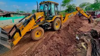 JCB 3dx pipeline digging and leveling in ||@MYJCB-np4el