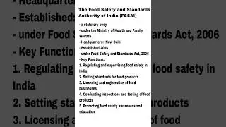 Food Safety and Standards Authority of India (FSSAI)
