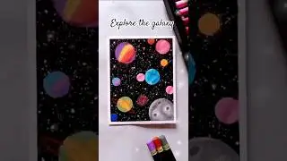 Easy oil pastel galaxy painting/Universe pastel drawing#viralvideo #trending #shorts