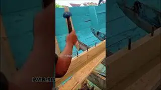 Traditional Wooden Boat Construction Process | Manual Plank Nailing Technique