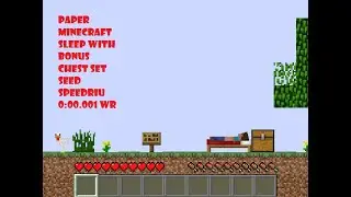 Paper Minecraft Sleep No village with bonus chest set seed 0:00.001 WR