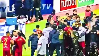 😱 Wild Football Brawl Erupts: 17 Red Cards Issued as Police Fire Tear Gas! 🔥