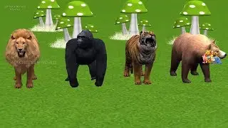 Learn Colors with Wild Animals | Learning Wild Zoo Animals Nursery Rhymes for Children
