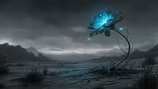 Bioluminescent Flower in a Desert Landscape - HD Wall Art for TV - Bloom Room - Art Screensaver TV