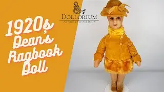 1920's Dean's Ragbook A1 Cloth Flapper Doll - Antique & Vintage Doll Collection 360 degrees