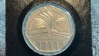 Монета 50 пенсов 2000 года выпуска «Публичные библиотеки Великобритании» • Ценности, информация, ...