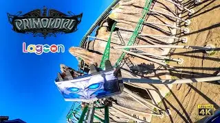 Primordial Roller Coaster On Ride 4K POV with Queue Dragon Ending with Forward Slide Lagoon 2023 09