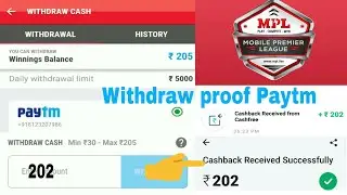 MPL pro Game cash withdrawal Paytm proof Live in Hindi