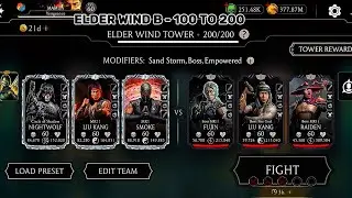 Fatal Elder Wind Tower 100 to 200 Boss Battles Fight + Insane Rewards Gameplay| Mortal Kombat Mobile