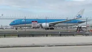 KLM b787-9 takeoff from Miami to Amsterdam