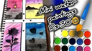 Easy Cool paintings ideas||Mini paintings idea||Canvas paintings|Camlin water color