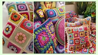 120 Granny Square Crochet Cushion Pillow Pattern Ideas #diy #crochet #trending 