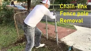 Chain-link fence pole removal methods