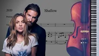 Shallow - Lady Gaga | Partitura Violino e Piano