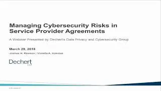 Managing Cybersecurity Risks in Service Provider Agreements